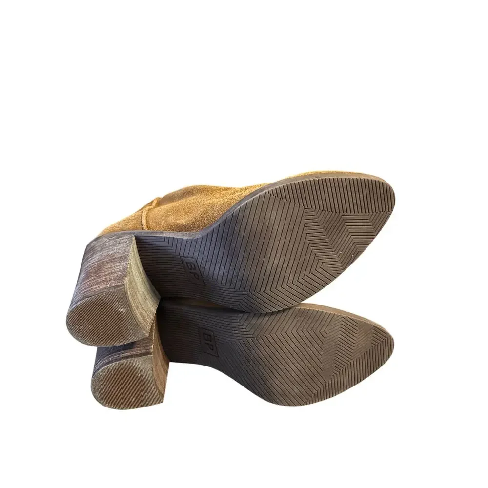 BP Tan Suede Pointed Toe Ankle Boots Womens Size 9.5
